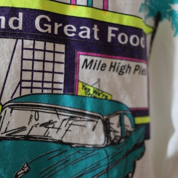 Gildan Vintage Mel's Diner White T-shirt Back Graphic Old Classic Cars LG - Picture 13 of 16